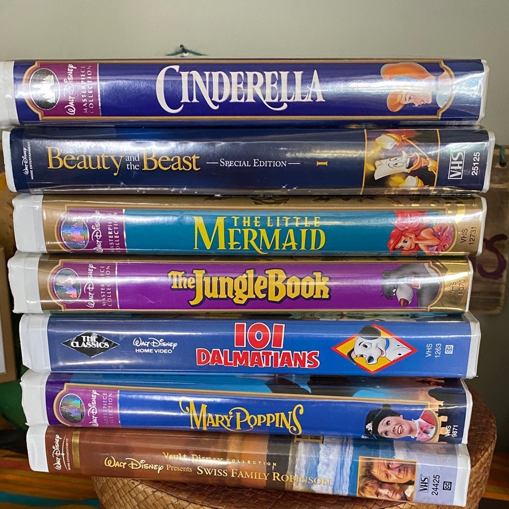 Walt Disney VHS Tape Collection Vintage 1980-1990’s - Bundle of Seven